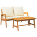 Set bistro cu pernă 2 pcs Ulei Natural Lemn Solid de Acacia - WALTI WALTI