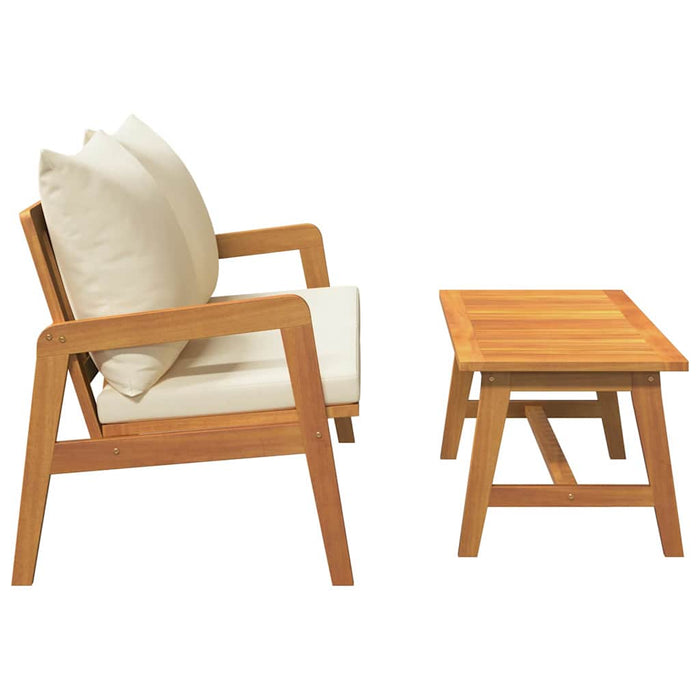 Set bistro cu pernă 2 pcs Ulei Natural Lemn Solid de Acacia - WALTI WALTI
