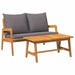Set bistro cu pernă 2 pcs Ulei Natural Lemn Solid de Acacia - WALTI WALTI