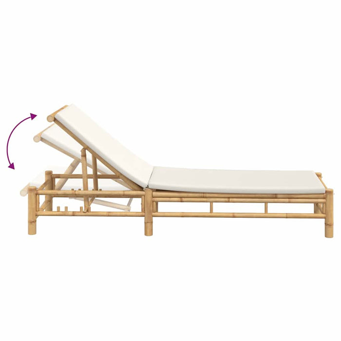 Sezlong cu perne 55x199x30 cm bambus - WALTI WALTI