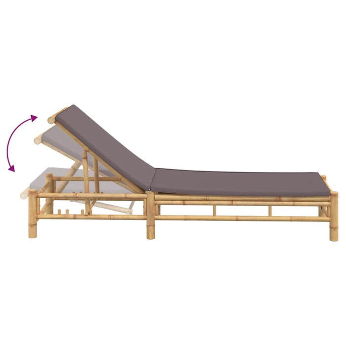 Sezlong cu perne 55x199x30 cm bambus - WALTI WALTI