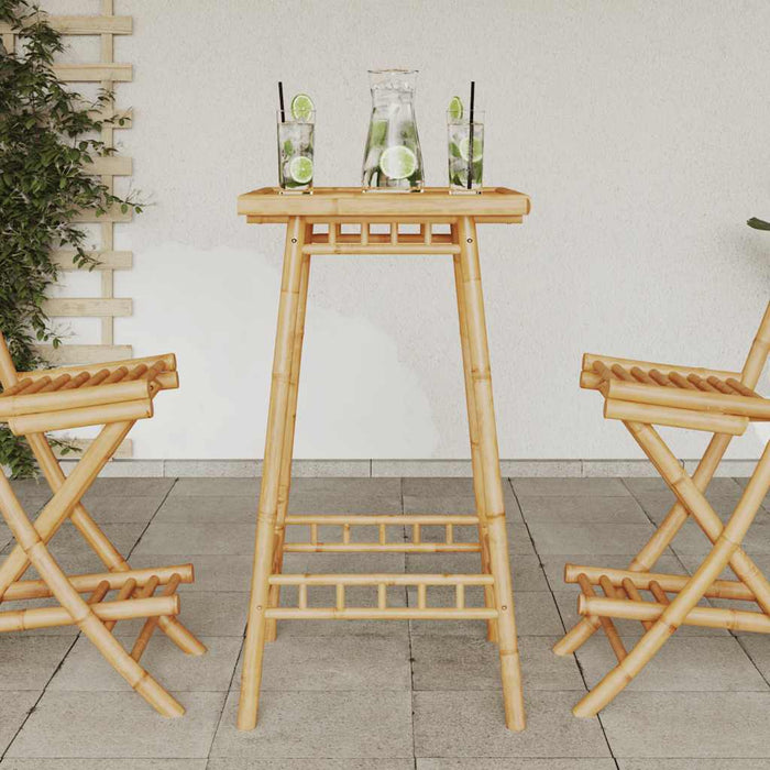 Masă de bar de exterior pătrată 55x55x100 cm bambus - WALTI WALTI