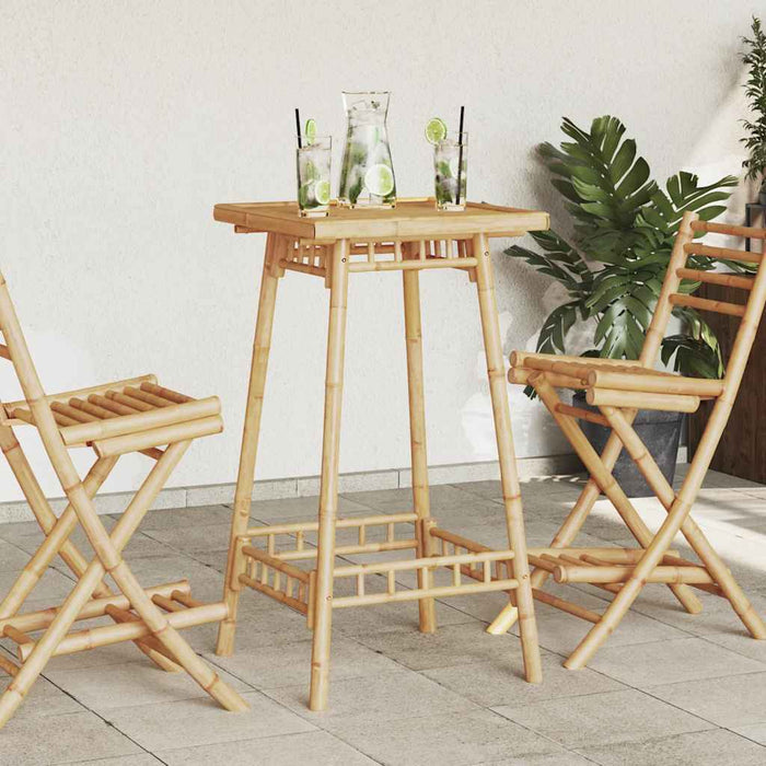 Masă de bar de exterior pătrată 55x55x100 cm bambus - WALTI WALTI