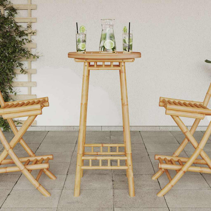 Masă de bar pentru exterior rotundă Ø55x100 cm din bambus - WALTI WALTI