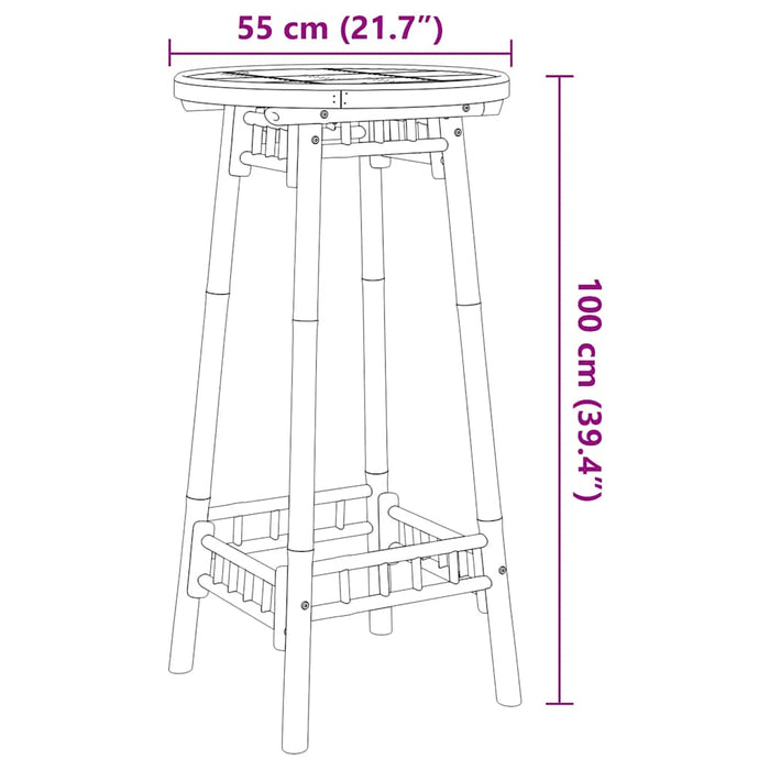 Masă de bar pentru exterior rotundă Ø55x100 cm din bambus - WALTI WALTI