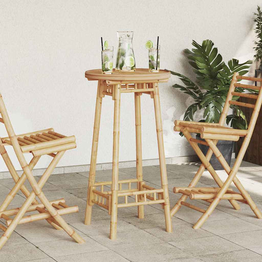 Masă de bar pentru exterior rotundă Ø55x100 cm din bambus - WALTI WALTI