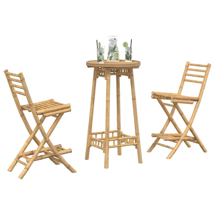 Set bar de exterior 3 piese pliabil din bambus - WALTI WALTI