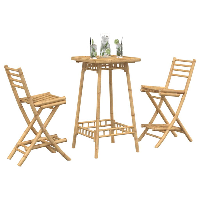 Set bar de exterior 3 piese pliabil din bambus - WALTI WALTI