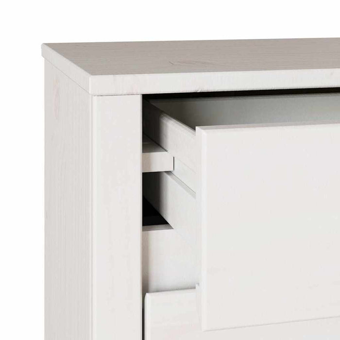 Noptieră vidaXL "DRAMMEN" Alb 45x35x56 cm Lemn Masiv Pin - WALTI WALTI