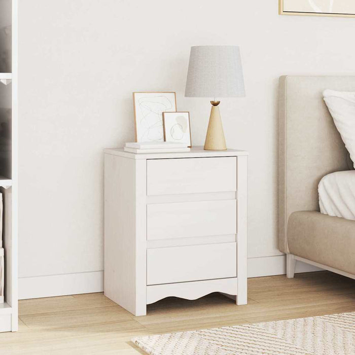 Noptieră vidaXL "DRAMMEN" Alb 45x35x56 cm Lemn Masiv Pin - WALTI WALTI