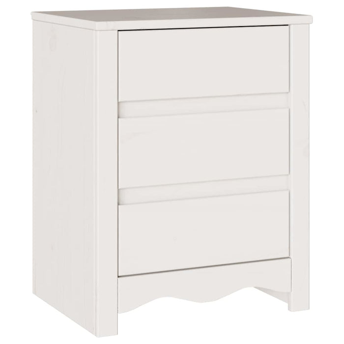 Noptieră vidaXL "DRAMMEN" Alb 45x35x56 cm Lemn Masiv Pin - WALTI WALTI