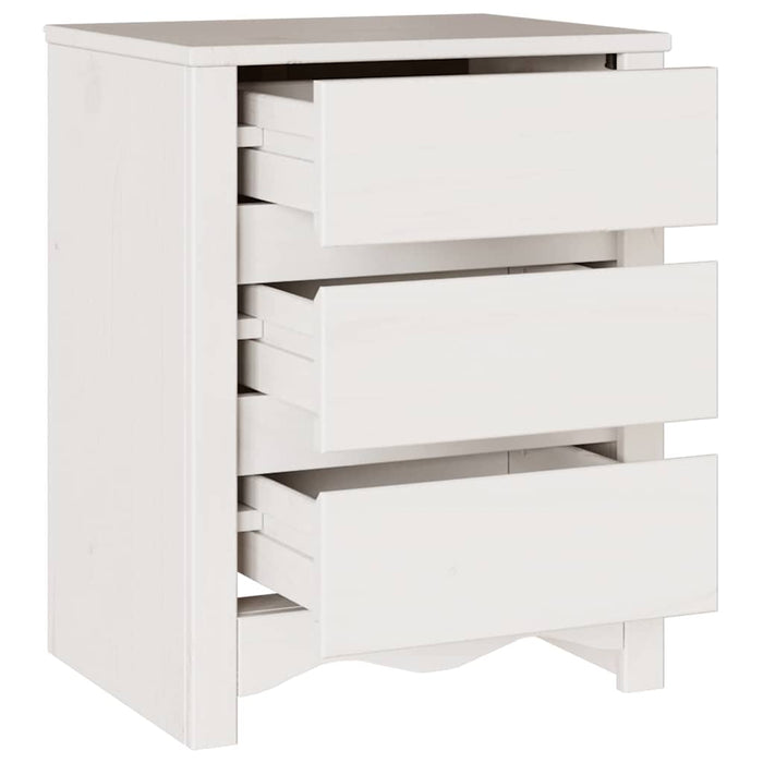 Noptieră vidaXL "DRAMMEN" Alb 45x35x56 cm Lemn Masiv Pin - WALTI WALTI