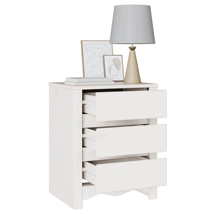 Noptieră vidaXL "DRAMMEN" Alb 45x35x56 cm Lemn Masiv Pin - WALTI WALTI