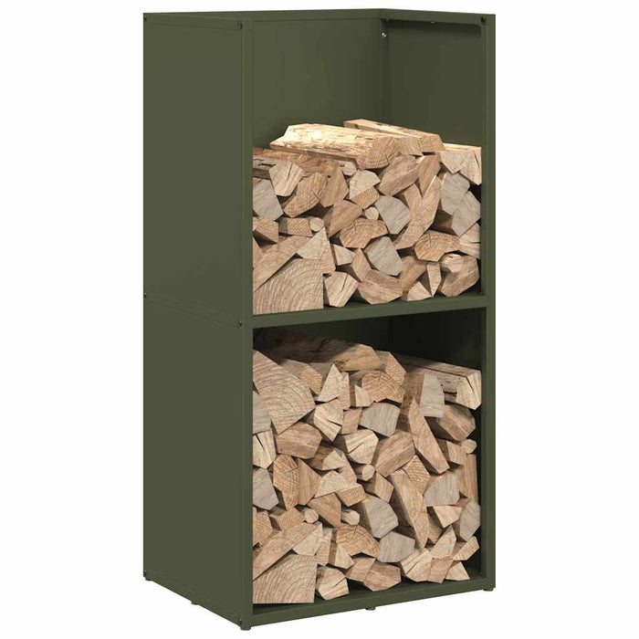 Suport pentru lemne de foc Verde măsline Oțel laminat la rece - WALTI WALTI