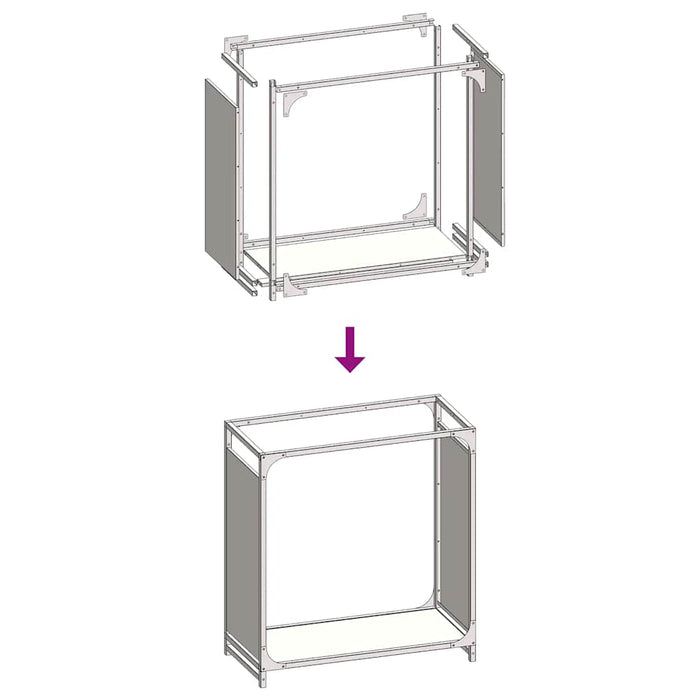 Suport pentru lemne de foc alb 60x28x65 cm Oțel laminat la rece - WALTI WALTI