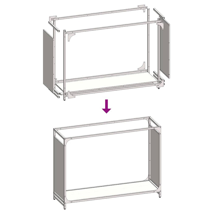 Suport pentru lemne de foc alb 90x28x65 cm Oțel laminat la rece - WALTI WALTI