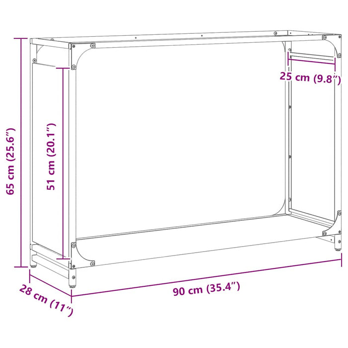 Suport pentru lemne de foc alb 90x28x65 cm Oțel laminat la rece - WALTI WALTI