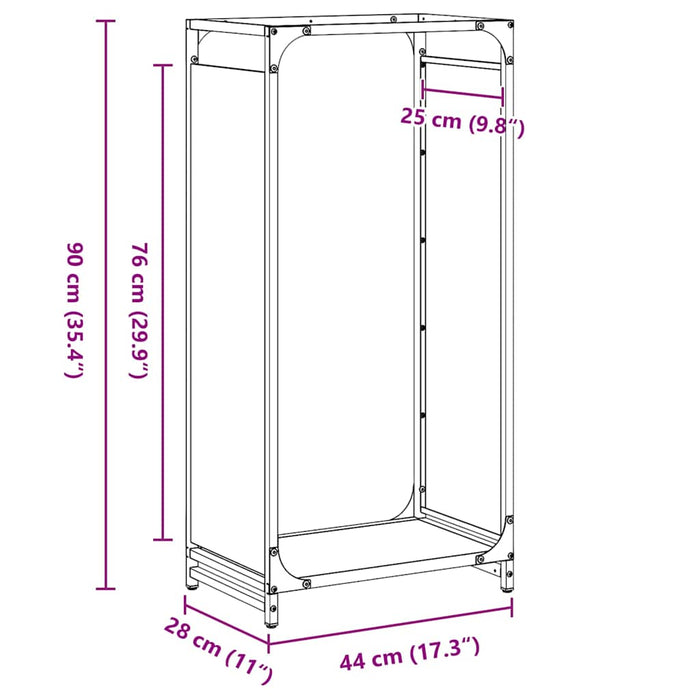 Suport pentru lemne de foc alb 44x28x90 cm Oțel laminat la rece WALTI