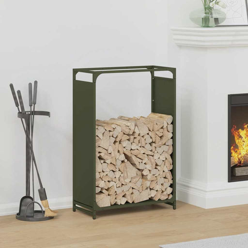 Suport pentru lemne de foc Verde măsline Oțel laminat la rece - WALTI WALTI