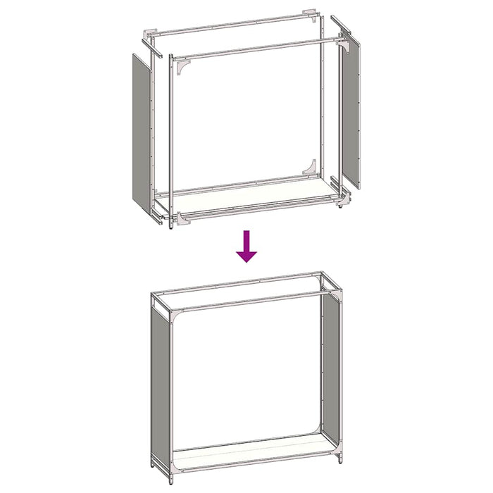 Suport pentru lemne de foc alb 90x28x90 cm Oțel laminat la rece - WALTI WALTI
