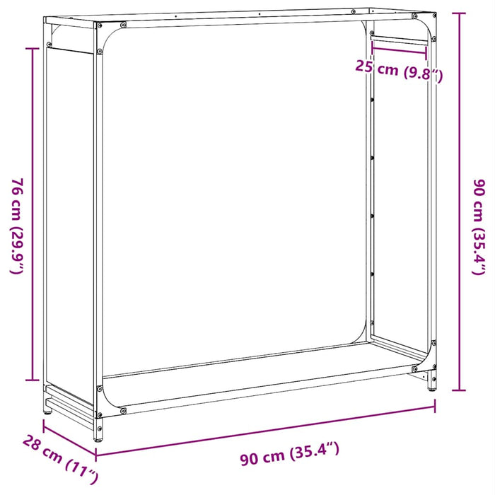 Suport pentru lemne de foc alb 90x28x90 cm Oțel laminat la rece - WALTI WALTI