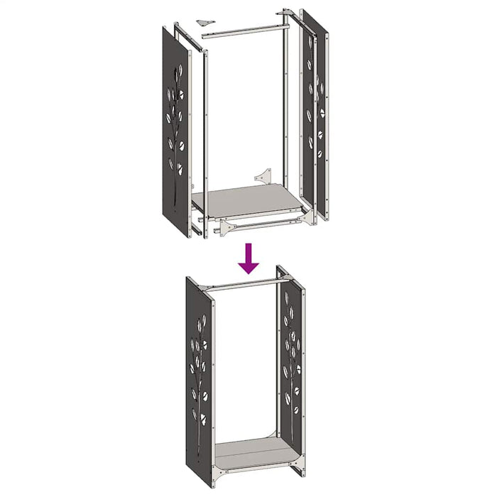 Suport pentru lemne de foc alb 40x30x80 cm Oțel laminat la rece - WALTI WALTI
