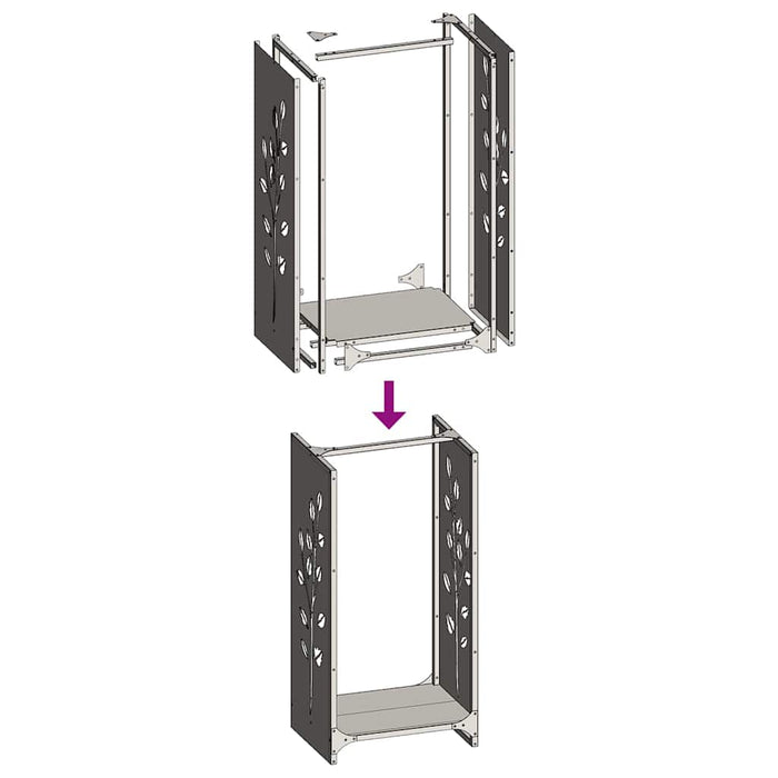 Suport pentru lemne de foc 40x30x80 cm oțel inoxidabil - WALTI WALTI