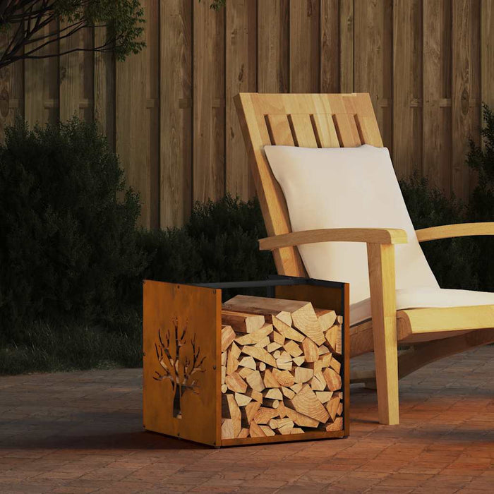 Suport pentru lemne de foc 40x40x40 cm Oțel pentru intemperii - WALTI WALTI