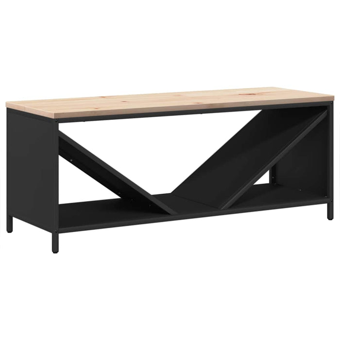 Suport pentru lemne de foc cu blat lemn negru 100,5x35,5x40 cm - WALTI WALTI