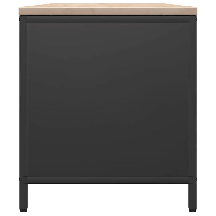 Suport pentru lemne de foc cu blat lemn negru 100,5x35,5x40 cm - WALTI WALTI