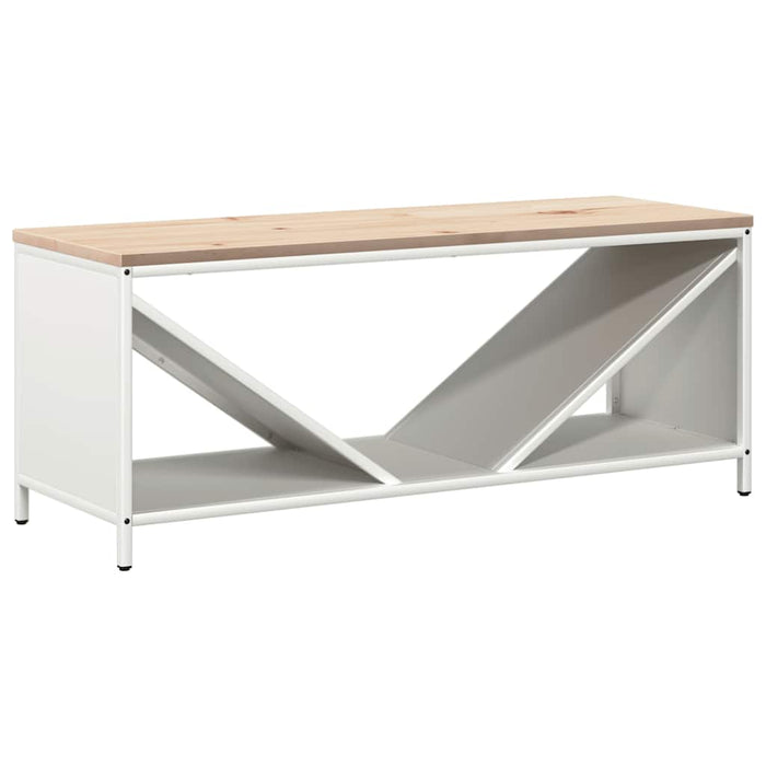 Suport pentru lemne de foc cu blat lemn alb 100,5x35,5x40 cm - WALTI WALTI