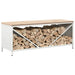 Suport pentru lemne de foc cu blat lemn alb 100,5x35,5x40 cm - WALTI WALTI
