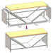 Suport pentru lemne de foc cu blat lemn alb 100,5x35,5x40 cm - WALTI WALTI