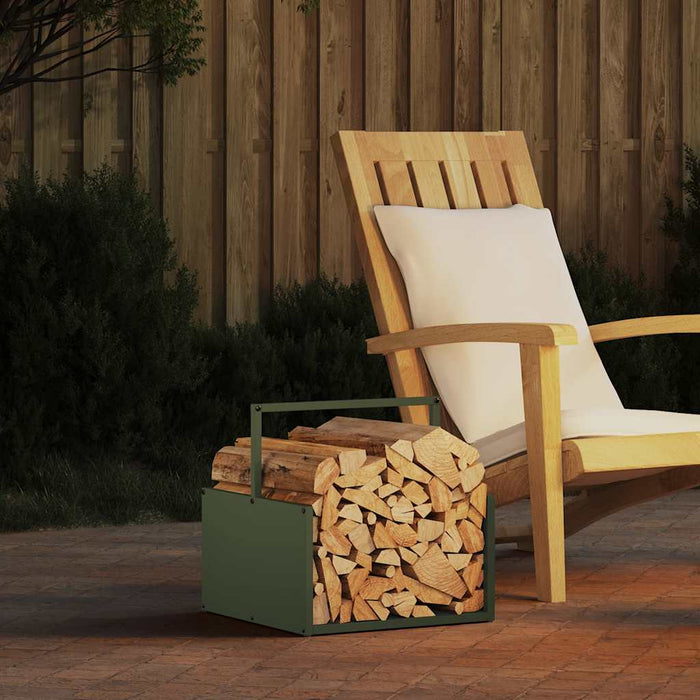 Suport pentru lemne de foc Verde măsline Oțel laminat la rece - WALTI WALTI