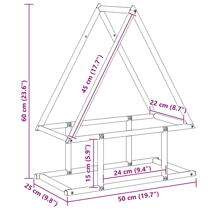 Suport pentru lemne de foc alb 50x25x60 cm Oțel laminat la rece - WALTI WALTI