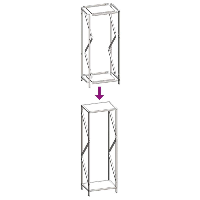 Suport pentru lemne de foc alb 34x25x100cm Oțel laminat la rece - WALTI WALTI