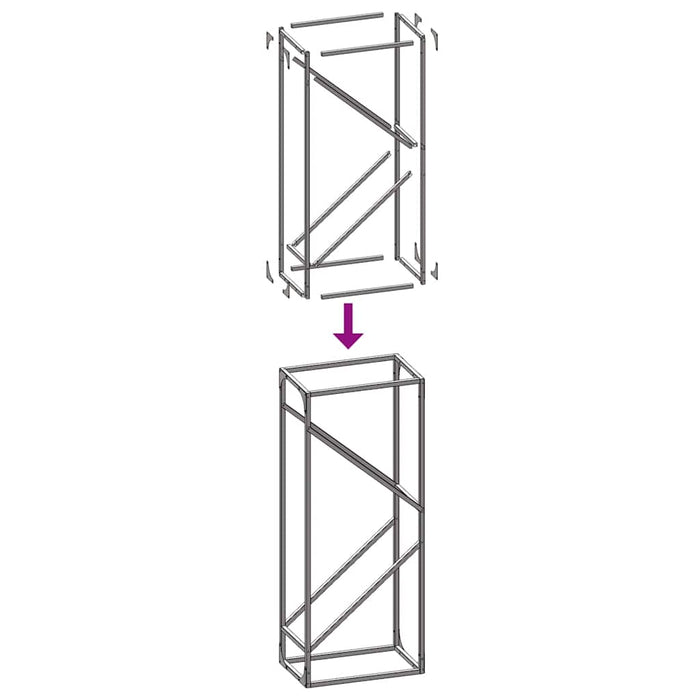 Suport pentru lemne de foc alb 40x25x100cm Oțel laminat la rece - WALTI WALTI