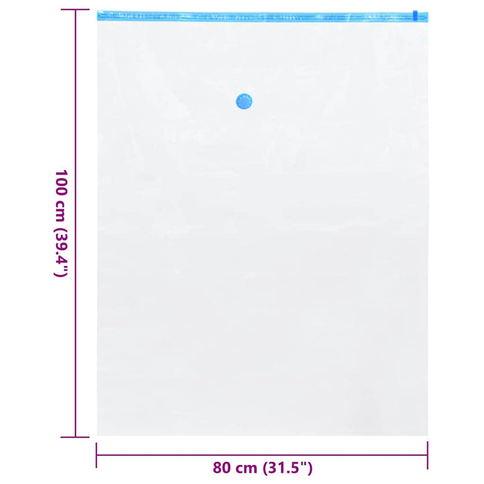 Pungi de stocare 5 pcs Transparent și Albastru 100 x 80 cm - WALTI WALTI