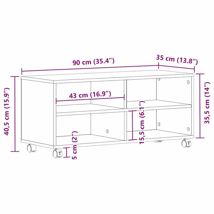 Cabinet TV Negru 90 x 35 x 35 cm Lemn compozit - WALTI WALTI