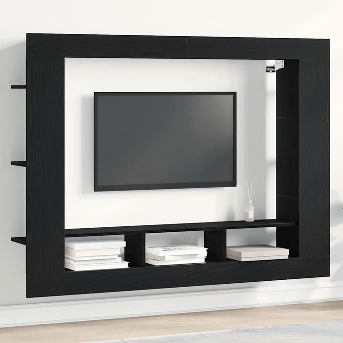 Cabinet TV Stejar negru 152 x 22 x 113 cm Lemn compozit - WALTI WALTI