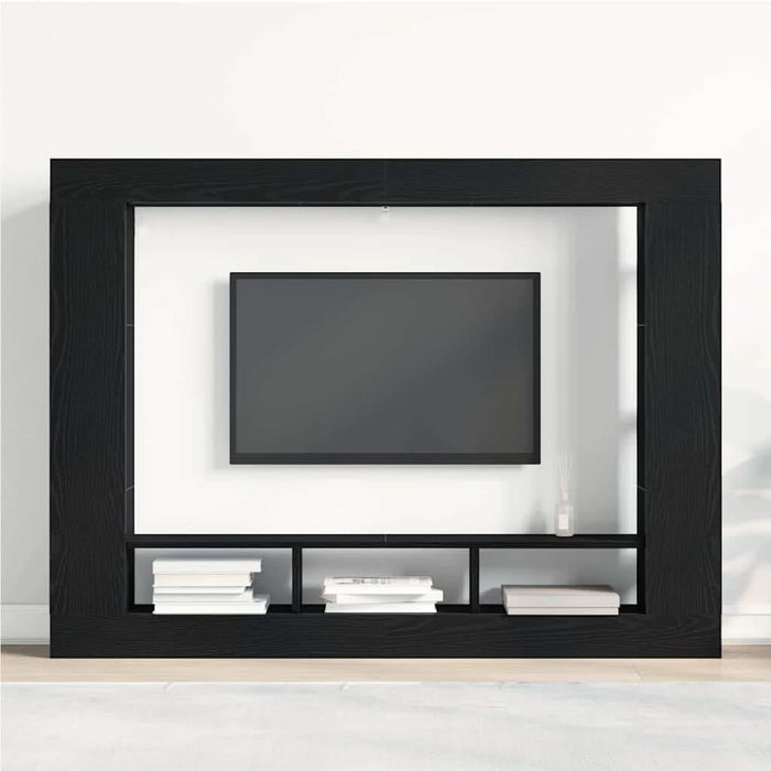 Cabinet TV Stejar negru 152 x 22 x 113 cm Lemn compozit - WALTI WALTI