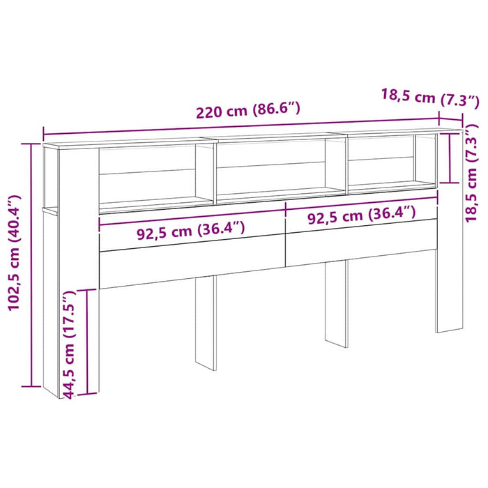 Tablă de pat cu sertar 220 x 18,5 x 104,5 cm Lemn compozit - WALTI WALTI
