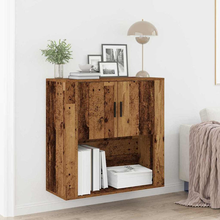 Dulap de perete cu ușă Lemn vechi 80 x 33 x 80 cm Lemn compozit - WALTI WALTI