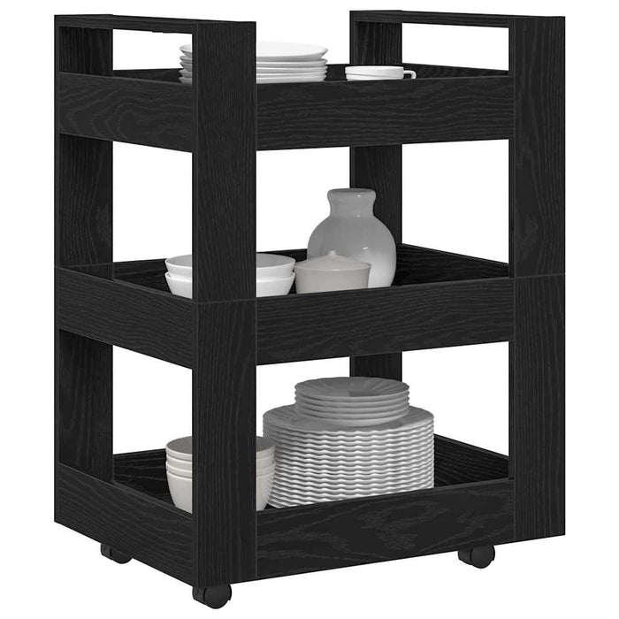 Troler de Bucătărie Stejar negru 60 x 45 x 80 cm Lemn compozit - WALTI WALTI