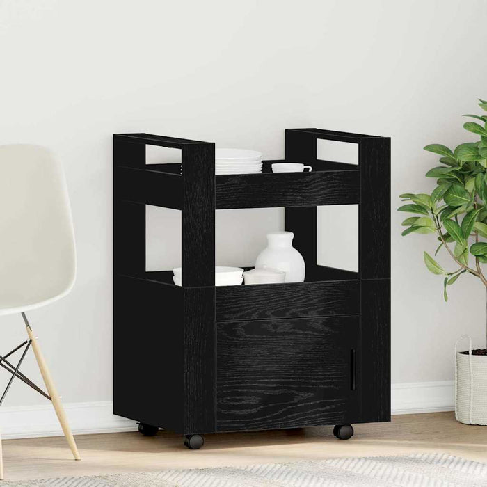 Troler de Bucătărie Stejar negru 60 x 45 x 80 cm Lemn compozit - WALTI WALTI