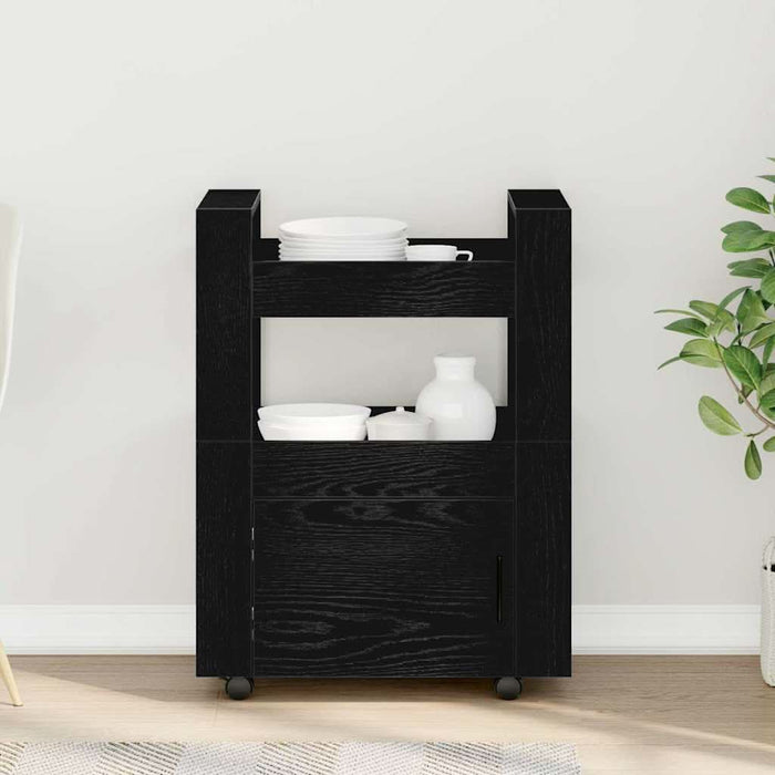 Troler de Bucătărie Stejar negru 60 x 45 x 80 cm Lemn compozit - WALTI WALTI
