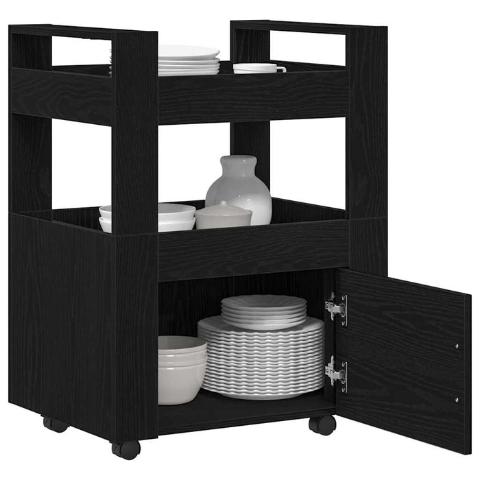 Troler de Bucătărie Stejar negru 60 x 45 x 80 cm Lemn compozit - WALTI WALTI