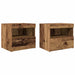 Dulap de noapte 2 pcs Lemn vechi 50 x 40 x 45 cm Lemn compozit - WALTI WALTI
