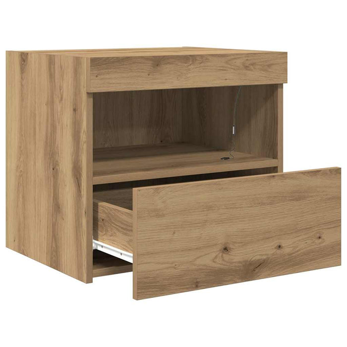 Dulap de noapte Stejar Artizanal 50 x 40 x 45 cm Lemn compozit - WALTI WALTI