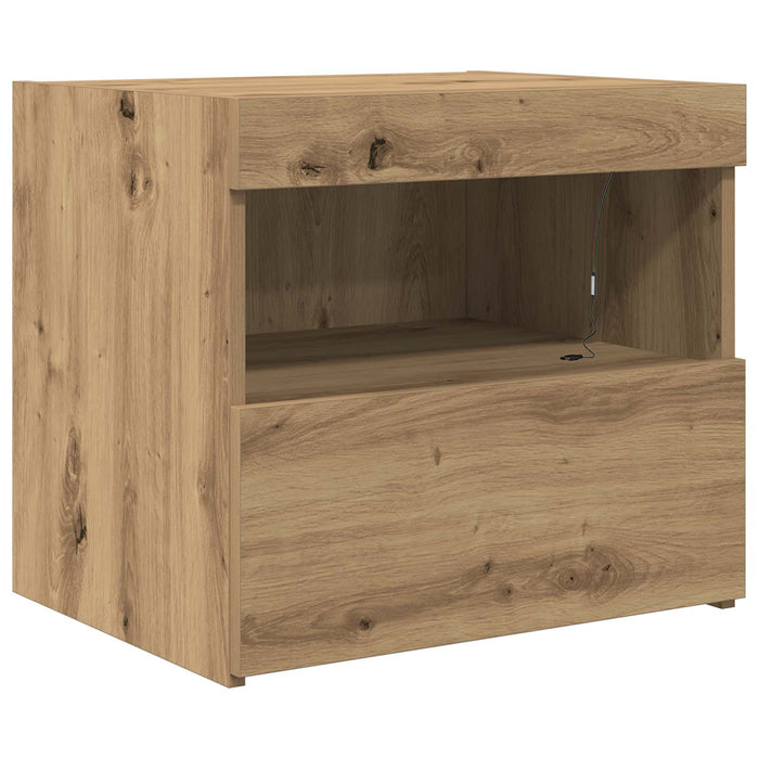 Dulap de noapte Stejar Artizanal 50 x 40 x 45 cm Lemn compozit - WALTI WALTI